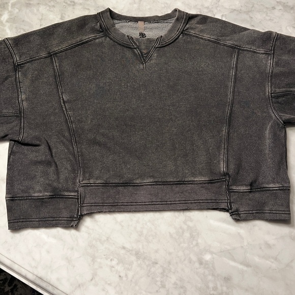 Free People intercept pullover. Washed Black. EUC. Small. - Picture 3 of 11